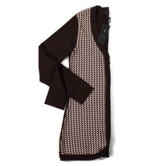 BCBGMaxAzria Brown Pink Long Sleeve Zip Front Cardigan Sweater Womens M NWT - Picture 10 of 13